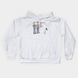 A proud couple with a child Kids Hoodie